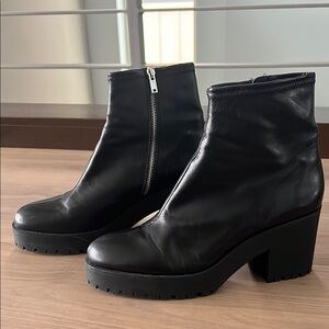 Black Leather Ankle Boots
